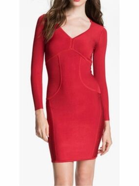 Ted Baker Aspin Knit Long Sleeve Dress Red